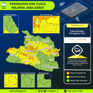 Awas Hujan Sedang – Lebat Disertai Angin Kencang Melanda Sejumlah Wilayah di Jabar
