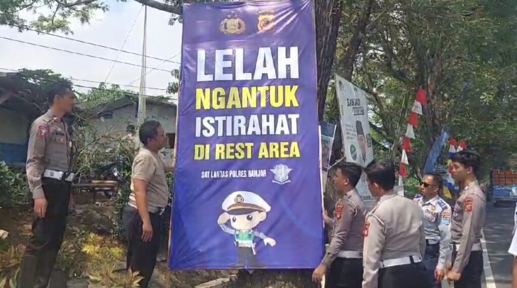 Kerap Telan Korban Jiwa, Satlantas Polres Banjar dan Dishub Pasang Baliho Imbauan Istirahat
