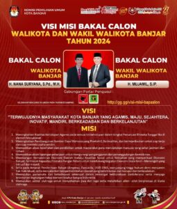 Ini Dia Visi Misi H Nana Suryana, S.Pd, M.H dan H Mujamil S.IP untuk Kota Banjar 2024