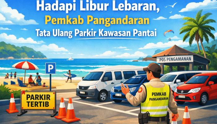 Hadapi Libur Lebaran, Pemkab Pangandaran Tata Ulang Parkir Kawasan Pantai