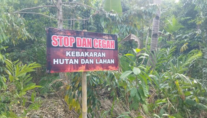 Antisipasi Karhutla, Warga Padaherang Inisiatif Pasang Baliho Imbauan