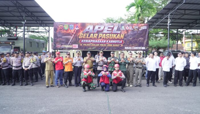 Antisipasi Karhutla, Polres Banjar Gelar Apel Pasukan dan Simulasi Penanganan
